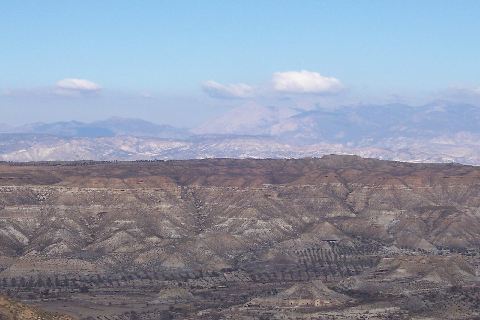 Weids landschap van het Altiplano de Granada rond Huéscar